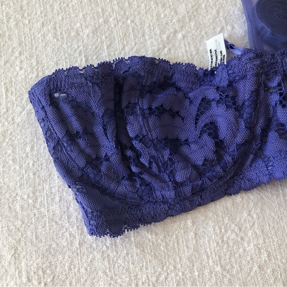 Free People Bra Underwire Love Letters Deep Periwinkle New 32B - Picture 4 of 5